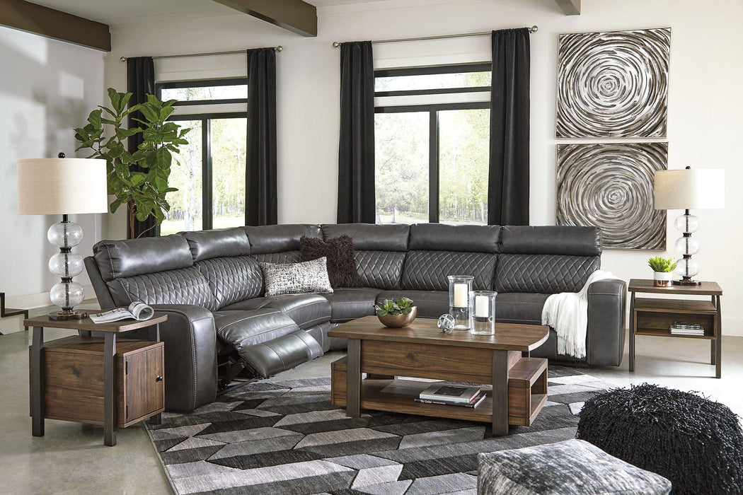 Samperstone Power Reclining Sectional Sectional Ashley Furniture