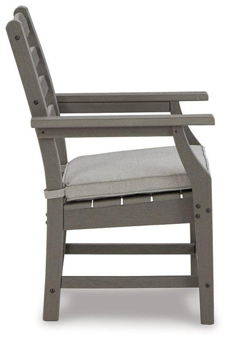 Visola Arm Chair with Cushion (Set of 2) Outdoor Dining Chair Ashley Furniture