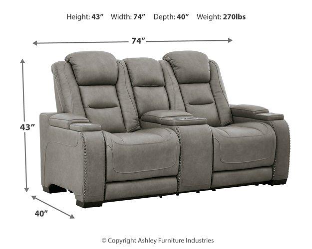 The Man-Den Power Reclining Loveseat with Console Loveseat Ashley Furniture