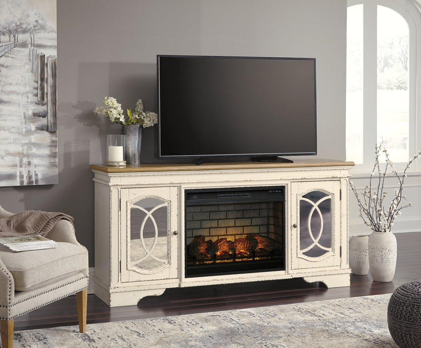 Realyn 74" TV Stand with Electric Fireplace TV Stand Ashley Furniture