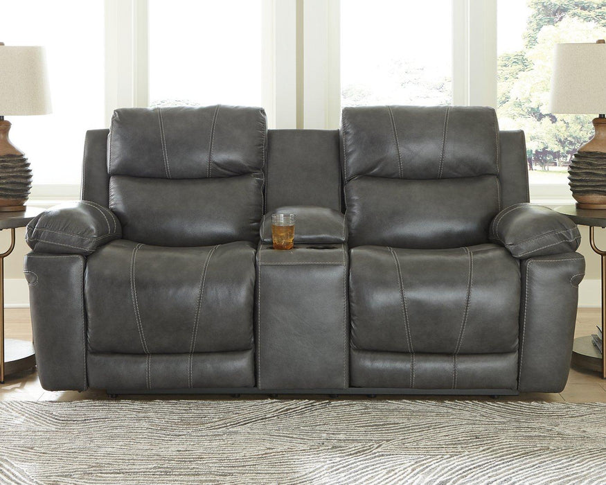 Edmar Power Reclining Loveseat with Console Loveseat Ashley Furniture