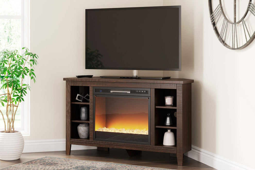 Camiburg Corner TV Stand with Electric Fireplace TV Stand Ashley Furniture