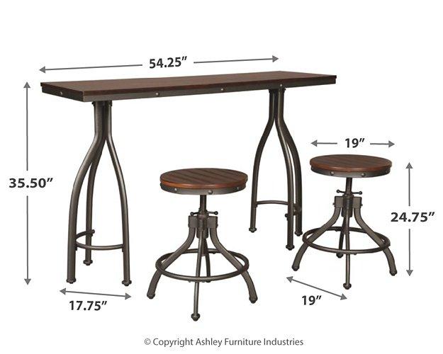 Odium Counter Height Dining Table and Bar Stools (Set of 3) Counter Height Table Ashley Furniture