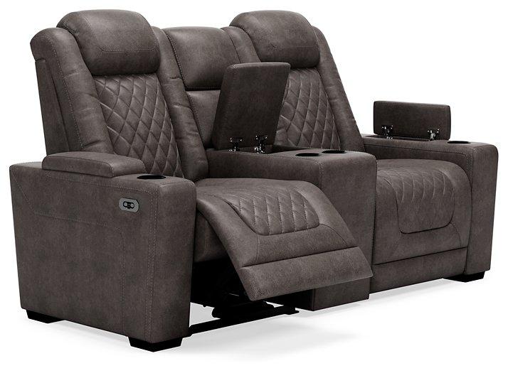 HyllMont Power Reclining Loveseat with Console Loveseat Ashley Furniture