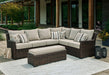 Brook Ranch Outdoor Sofa Sectional/Bench with Cushion (Set of 3) Outdoor Seating Ashley Furniture