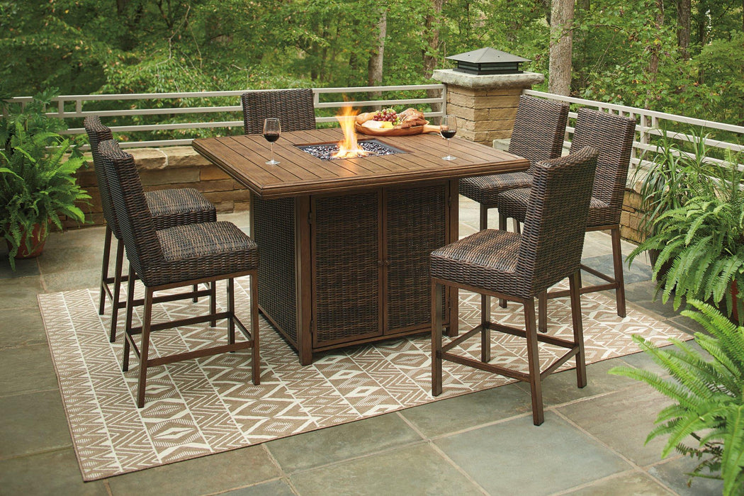 Paradise Trail Outdoor Bar Table Set Outdoor Seating Set Ashley Furniture