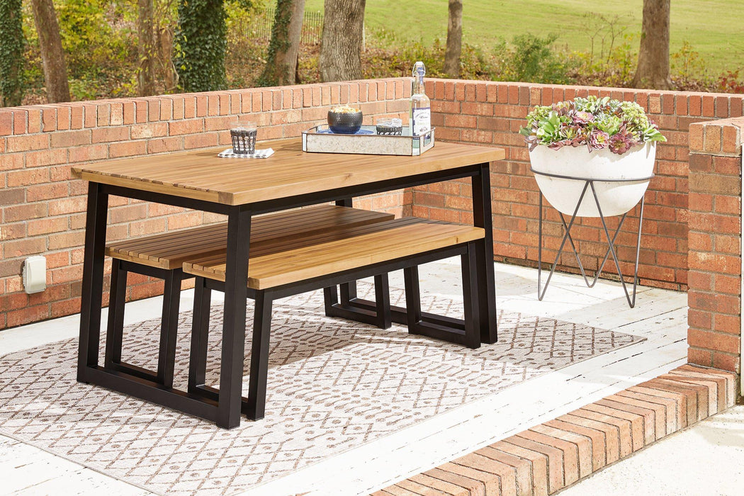 Town Wood Outdoor Dining Table Set (Set of 3) Outdoor Dining Table Ashley Furniture