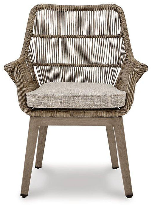 Beach Front Arm Chair with Cushion (Set of 2) Outdoor Dining Chair Ashley Furniture