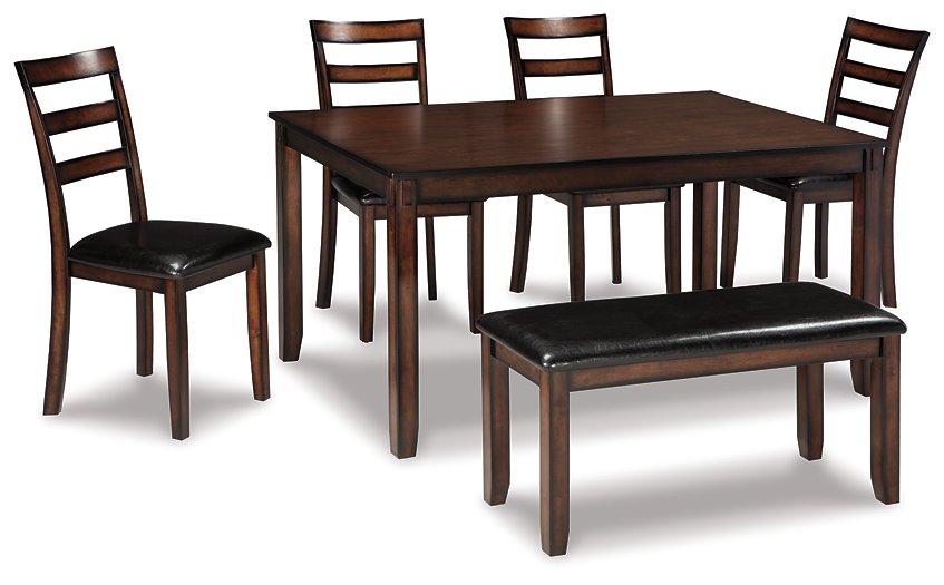 Coviar Dining Table and Chairs with Bench (Set of 6) Dining Table Ashley Furniture