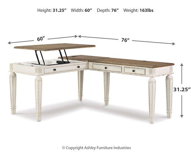 Realyn 2-Piece Home Office Lift Top Desk Desk Ashley Furniture