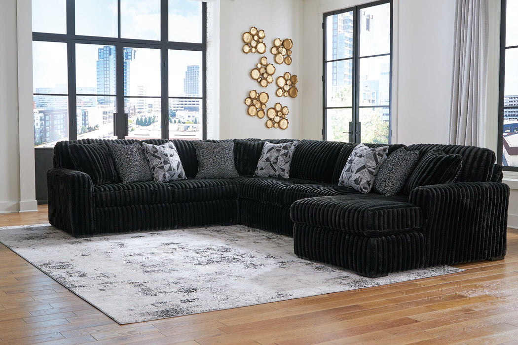 Midnight-Madness Sectional with Chaise Sectional Ashley Furniture