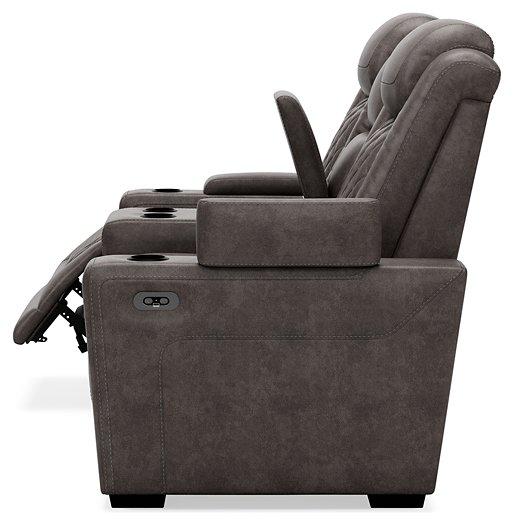 HyllMont Power Reclining Loveseat with Console Loveseat Ashley Furniture