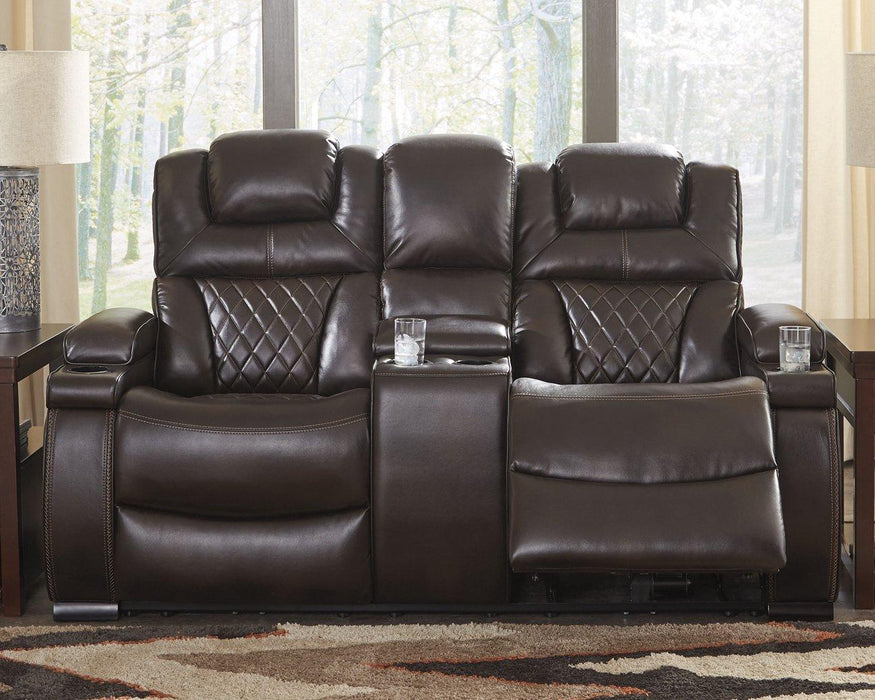 Warnerton Power Reclining Loveseat with Console Dayton Discount Furniture