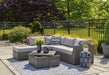 Petal Road Outdoor Loveseat Sectional/Ottoman/Table Set (Set of 4) Outdoor Seating Set Ashley Furniture