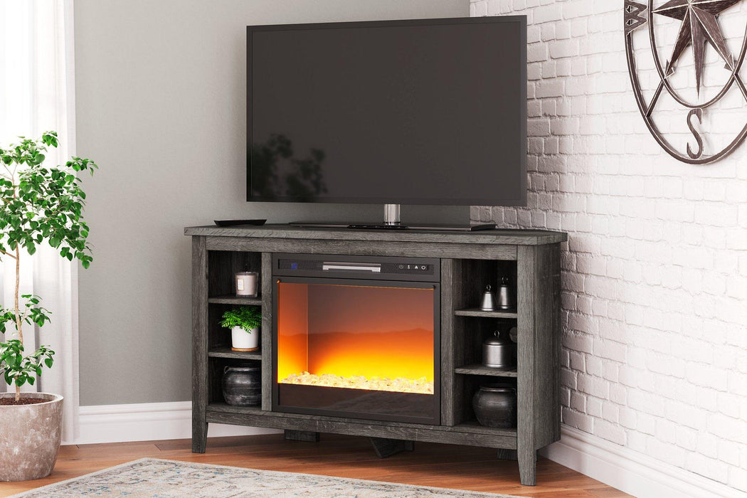 Arlenbry Corner TV Stand with Electric Fireplace TV Stand Ashley Furniture