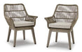 Beach Front Arm Chair with Cushion (Set of 2) Outdoor Dining Chair Ashley Furniture