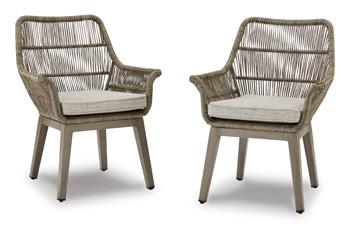 Beach Front Arm Chair with Cushion (Set of 2) Outdoor Dining Chair Ashley Furniture