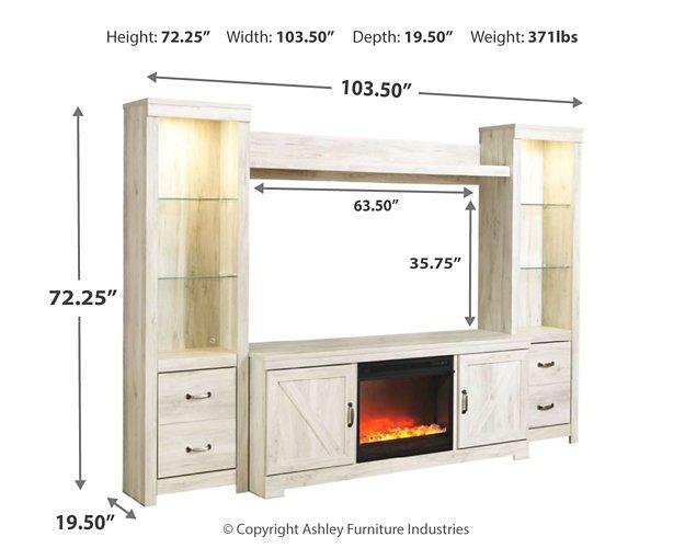 Bellaby 4-Piece Entertainment Center with Fireplace Entertainment Center Ashley Furniture