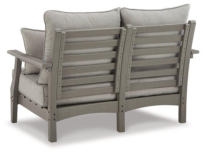 Visola Outdoor Loveseat with Cushion Outdoor Seating Ashley Furniture