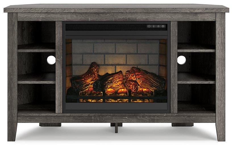 Arlenbry Corner TV Stand with Electric Fireplace TV Stand Ashley Furniture