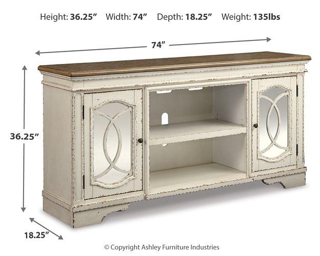 Realyn 74" TV Stand with Electric Fireplace TV Stand Ashley Furniture