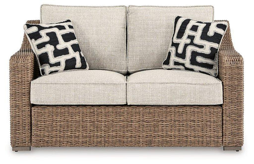 Beachcroft Outdoor Loveseat with Cushion Outdoor Loveseat Ashley Furniture