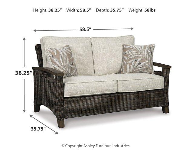 Paradise Trail Loveseat with Cushion Outdoor Seating Ashley Furniture