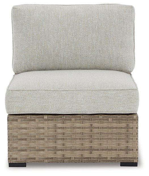 Calworth Outdoor Armless Chair with Cushion (Set of 2) Outdoor Seating Ashley Furniture