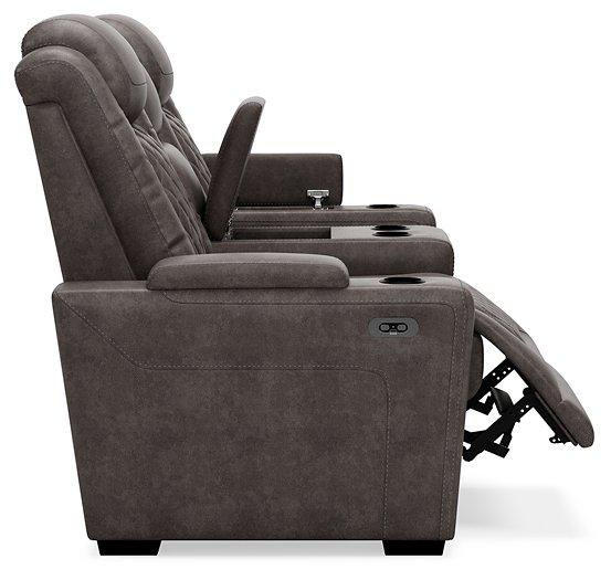 HyllMont Power Reclining Loveseat with Console Loveseat Ashley Furniture