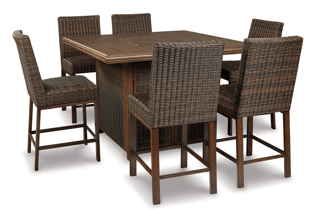 Paradise Trail Outdoor Bar Table Set Outdoor Seating Set Ashley Furniture