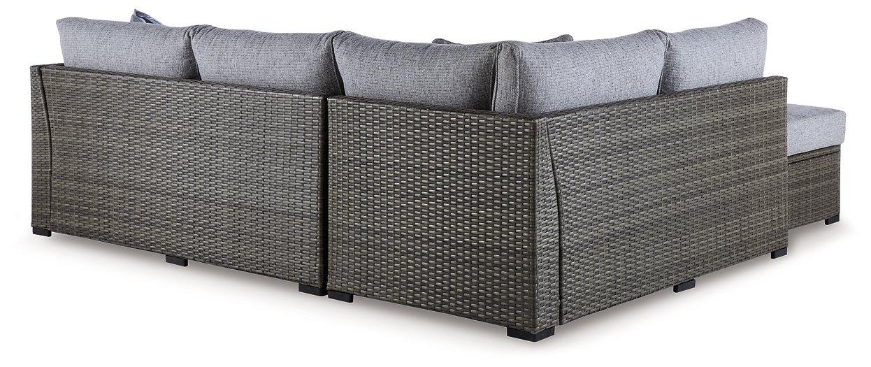 Petal Road Outdoor Loveseat Sectional/Ottoman/Table Set (Set of 4) Outdoor Seating Set Ashley Furniture