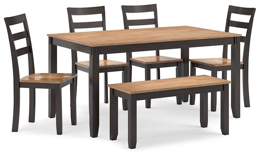 Gesthaven Dining Table with 4 Chairs and Bench (Set of 6) Dining Table Ashley Furniture