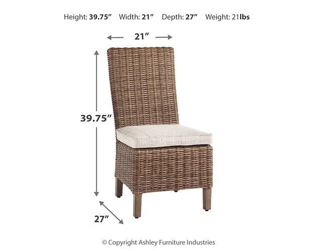 Beachcroft Outdoor Side Chair with Cushion (Set of 2) Outdoor Dining Chair Ashley Furniture