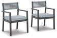 Eden Town Arm Chair with Cushion (Set of 2) Outdoor Dining Chair Ashley Furniture