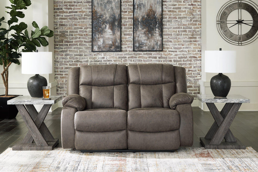 First Base Reclining Loveseat Loveseat Ashley Furniture