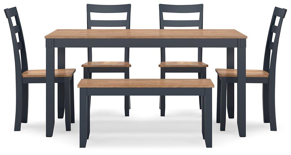 Gesthaven Dining Table with 4 Chairs and Bench (Set of 6) Dining Table Ashley Furniture