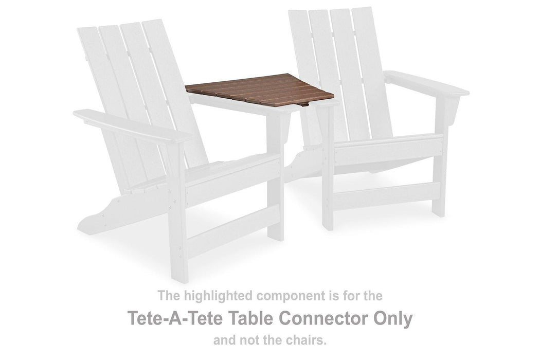 Emmeline 2 Adirondack Chairs with Tete-A-Tete Table Connector Outdoor Seating Set Ashley Furniture