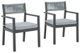 Eden Town Arm Chair with Cushion (Set of 2) Outdoor Dining Chair Ashley Furniture