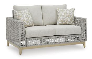 Seton Creek Outdoor Loveseat with Cushion Outdoor Seating Ashley Furniture