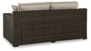 Coastline Bay Outdoor Loveseat with Cushion Outdoor Seating Ashley Furniture