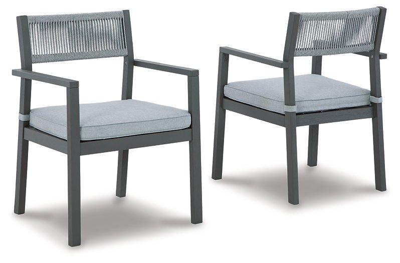 Eden Town Arm Chair with Cushion (Set of 2) Outdoor Dining Chair Ashley Furniture