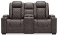 HyllMont Power Reclining Loveseat with Console Loveseat Ashley Furniture