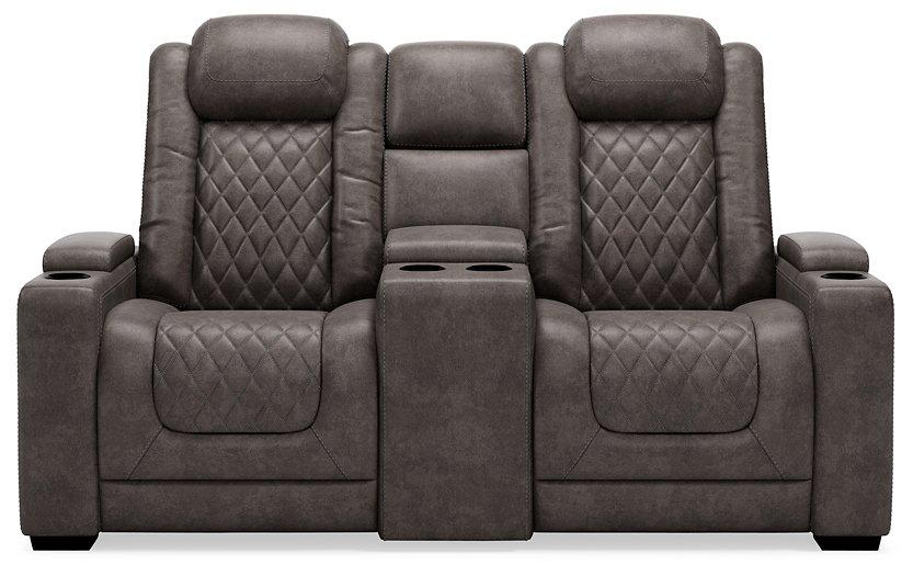 HyllMont Power Reclining Loveseat with Console Loveseat Ashley Furniture