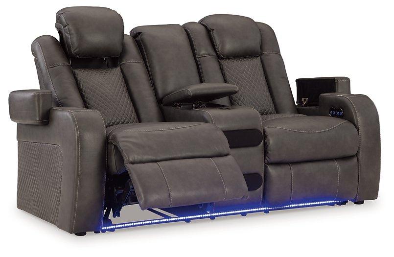 Fyne-Dyme Power Reclining Loveseat with Console Loveseat Ashley Furniture