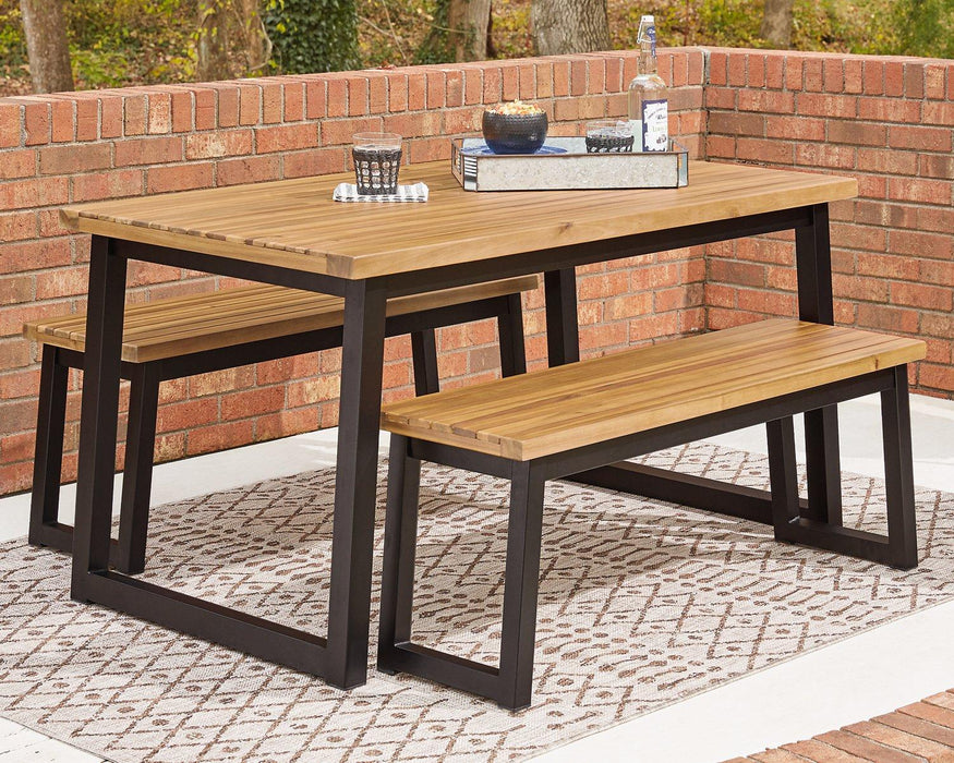 Town Wood Outdoor Dining Table Set (Set of 3) Outdoor Dining Table Ashley Furniture