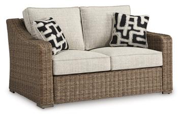 Beachcroft Outdoor Loveseat with Cushion Outdoor Loveseat Ashley Furniture