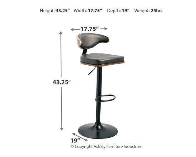 Bellatier Adjustable Height Bar Stool Barstool Ashley Furniture