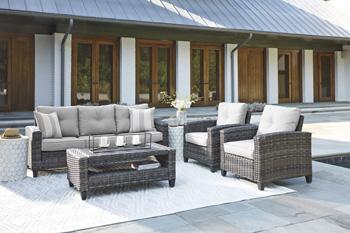 Cloverbrooke 4-Piece Outdoor Conversation Set Outdoor Seating Set Ashley Furniture