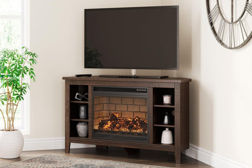 Camiburg Corner TV Stand with Electric Fireplace TV Stand Ashley Furniture