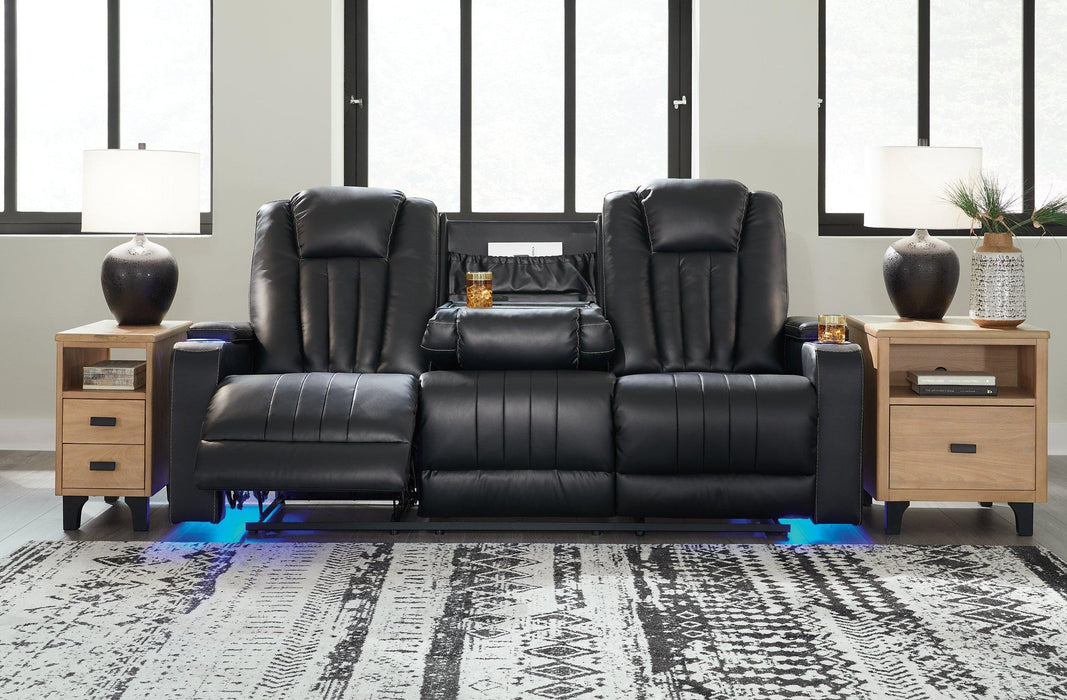 Center Point Reclining Sofa with Drop Down Table Sofa Ashley Furniture